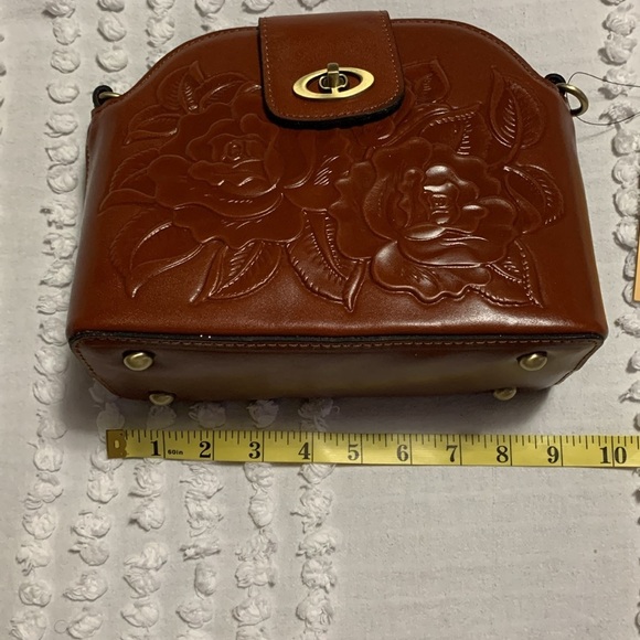 Patricia Nash Vintage Vegetable Tan Rose Tooled Collection Shoulder Bag NWT main image 0